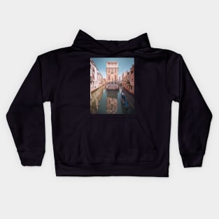 Gondola in the canal in Venice, Italy Kids Hoodie